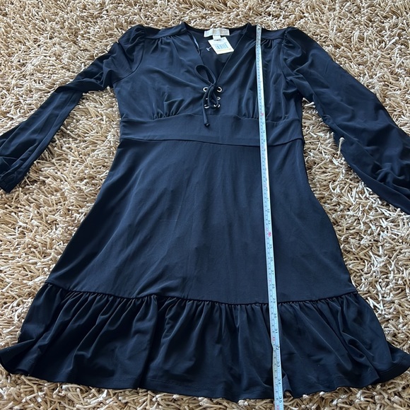 MICHAEL Michael Kors Women’s Long Sleeve Lace-Up Dress Black Size M - Picture 11 of 12
